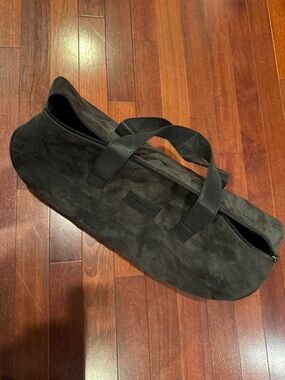 Boucheron Men's Black faux Suede Duffel Bag with faux Leather Handles